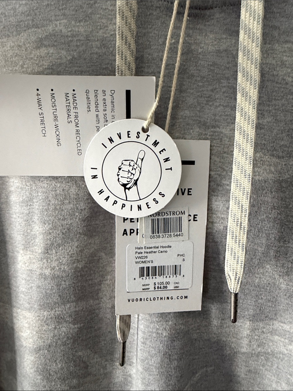 Vuori Halo Essential Hoodie Pale Heather Camo - Picture 7 of 7